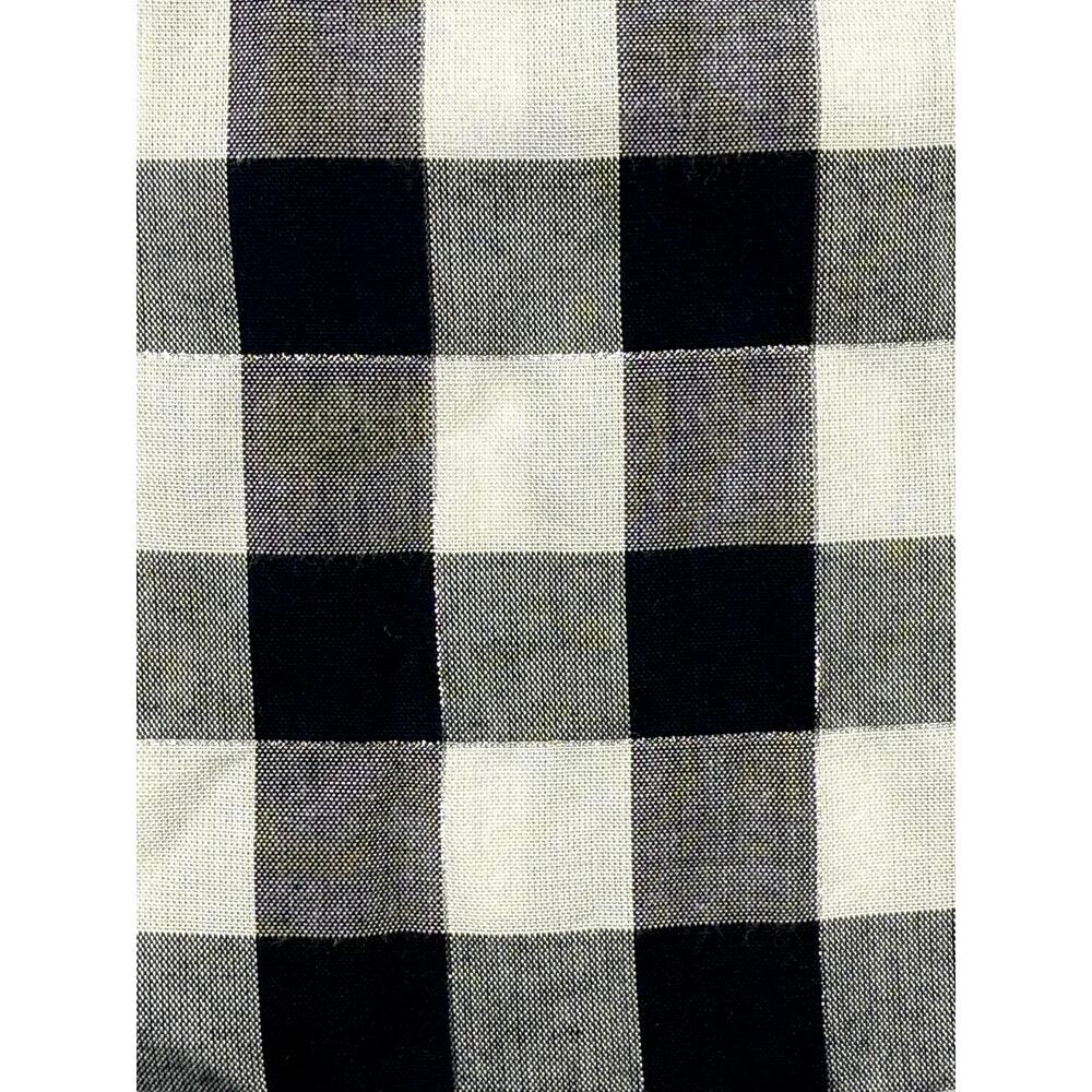 Gloria Vanderbilt Womens shirt M Navy White Silver Plaid 3/4 Roll-Tab Sleeves - Picture 4 of 11
